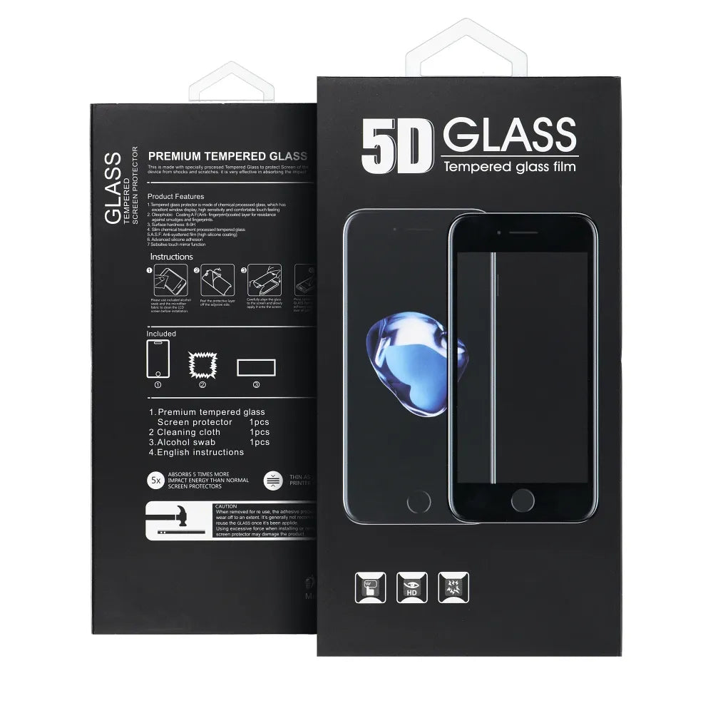 5D Full Glue Tempered Glass - do iPhone 16 (Privacy) czarny