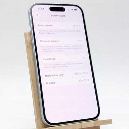 Apple iPhone 15 128 GB niebieski | bateria 100% | Outlet, Bateria 100%