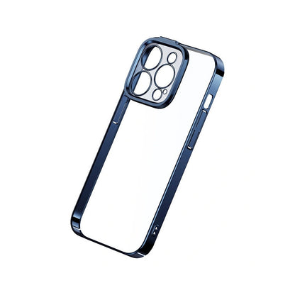 Etui Baseus Glitter do iPhone 14 Pro – niebieskie, ze szkłem hartowanym