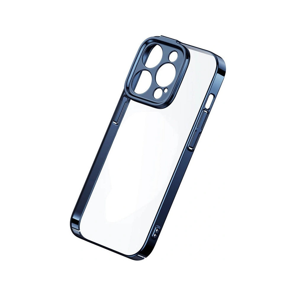 Etui Baseus Glitter do iPhone 14 Pro Max – niebieskie, ze szkłem hartowanym
