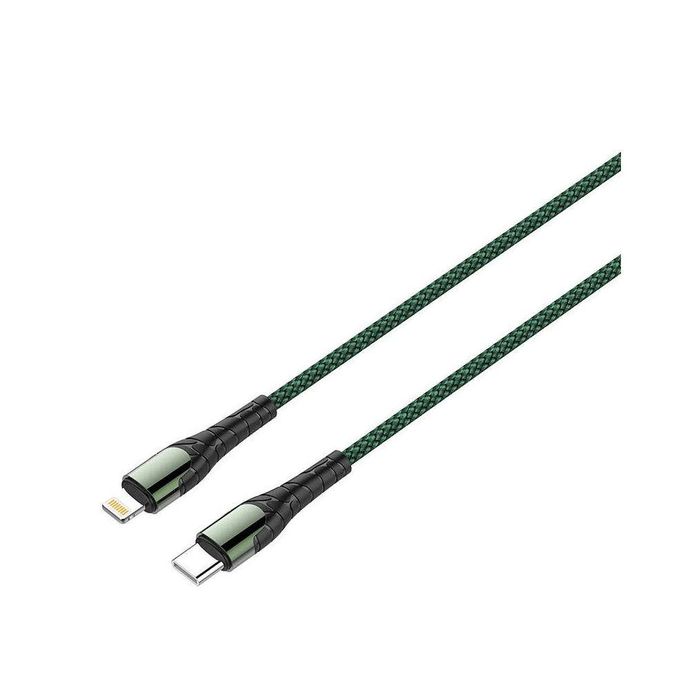Kabel LDNIO LC112 USB-C – Lightning 2 m (zdjęcie wersji zielonej, w sprzedaży kolor szary)