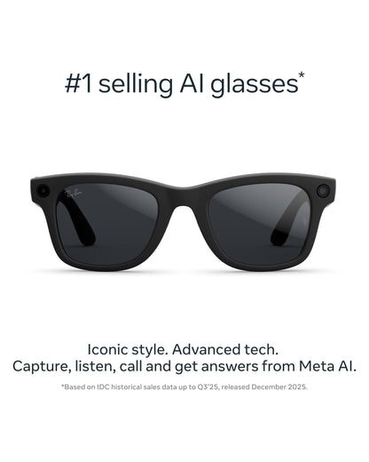 Ray-Ban Meta Wayfarer (Gen 2) — Matte Black / Transitions Grey — RW4012