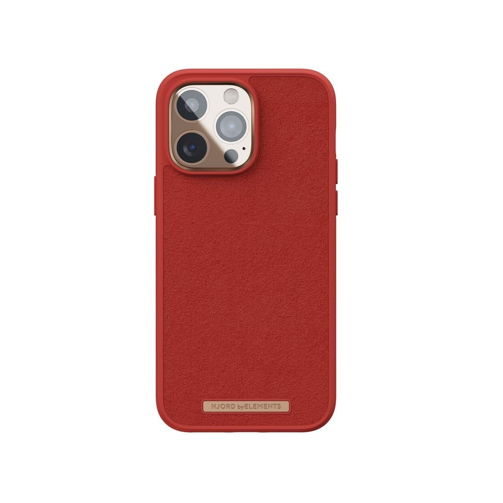 Etui Njord byELEMENTS Suede Comfort+ do iPhone – czerwone