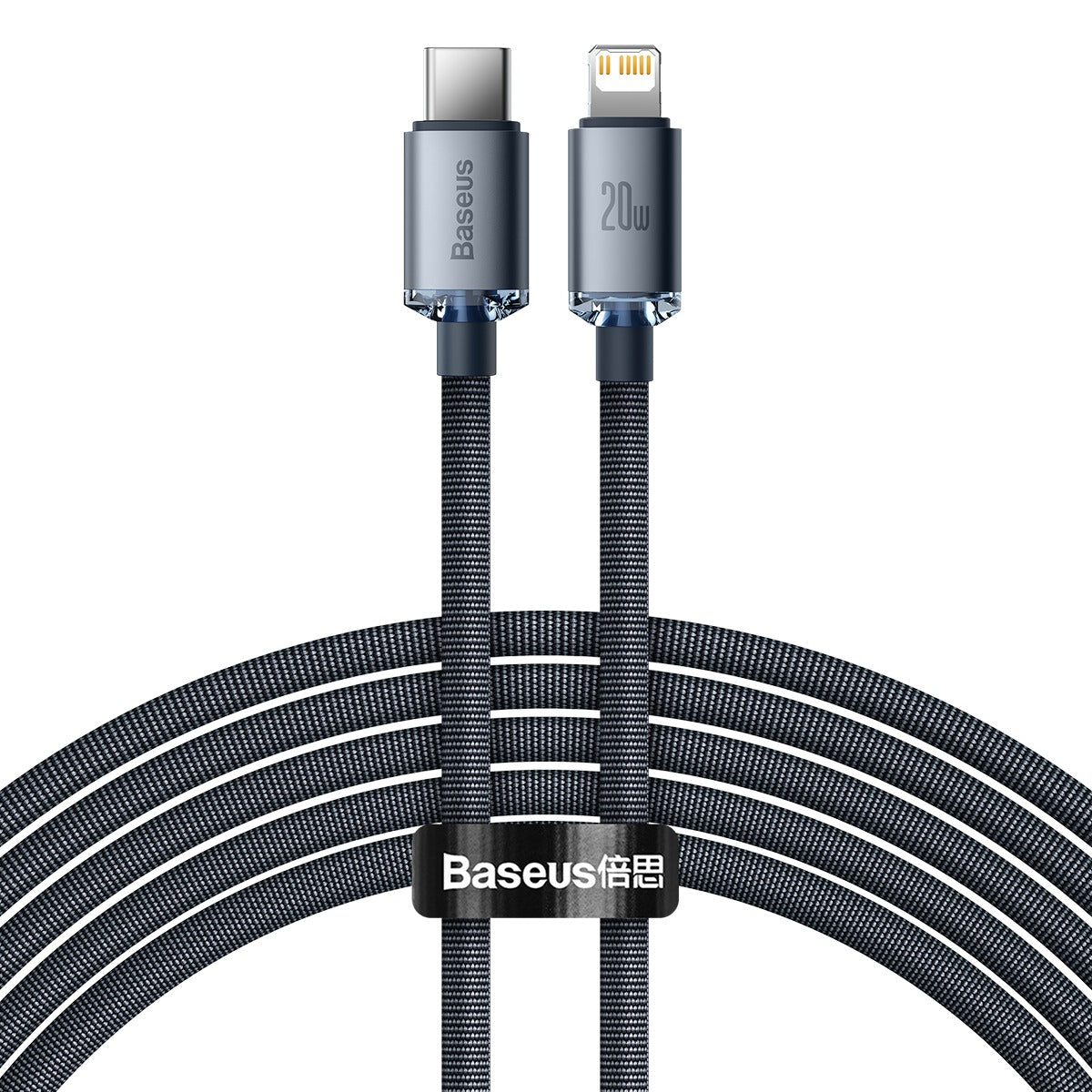 Kabel Baseus Crystal Shine USB-C na Lightning 2 m – czarny