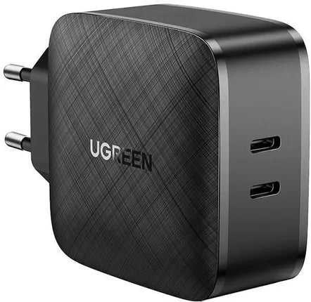 Ładowarka sieciowa UGREEN CD216, 2xUSB-C, 66W, PD (czarna)