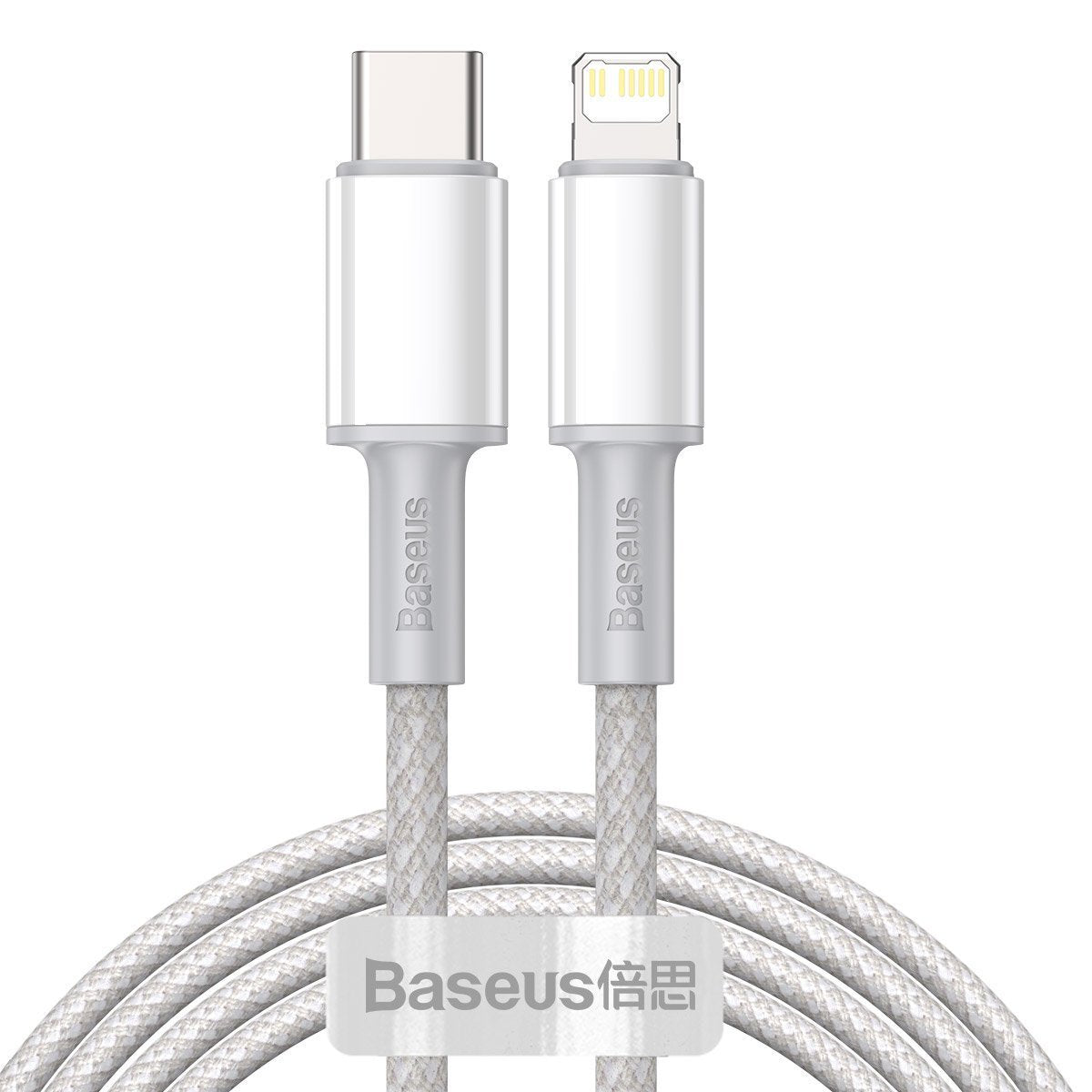 Kabel USB-C do Lightning Baseus High Density Braided, 20W, PD, 2m (biały)