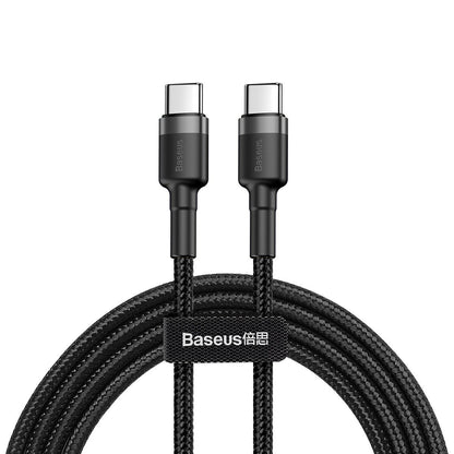 Baseus Cafule PD 2.0, QC 3.0, 60W, 2m USB-C to USB-C PD Cable (Black-Gray)