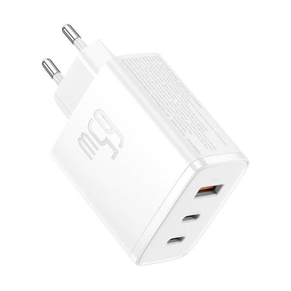 Ładowarka sieciowa Baseus OS-Cube Pro 2xUSB-C + USB, 65W (biała)