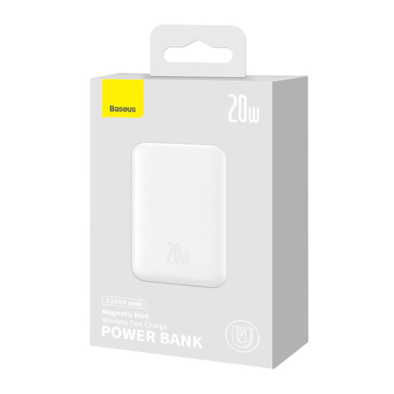 Powerbank magnetyczny Baseus Magnetic Mini 10000mAh, USB-C 20W MagSafe (biały)