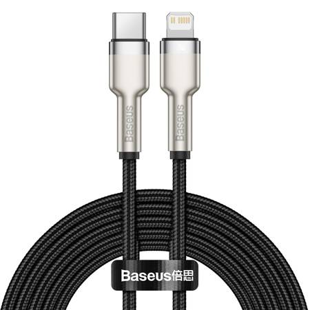 Kabel USB-C do Lightning Baseus Cafule, PD, 20W, 2m (czarny)