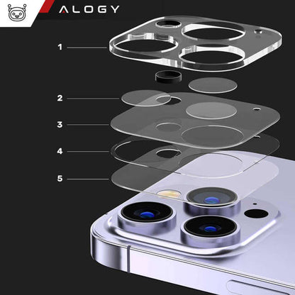 2x Szkło na obiektyw aparat do iPhone 15 Pro / 15 Pro Max Alogy lens clear przezroczyste