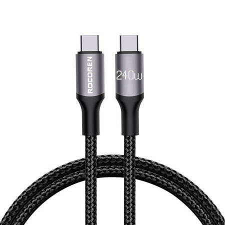USB-C to USB-C Cable Rocoren Retro Series 240W, 3m (Gray)