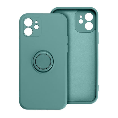 Etui Silicone Ring do iPhone – zielone, z pierścieniem