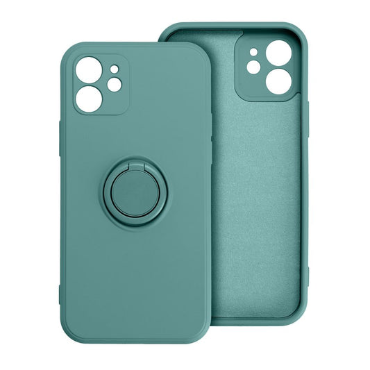 Etui Silicone Ring do iPhone – zielone, z pierścieniem