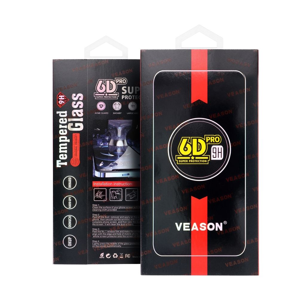 Szkło hartowane 6D Pro Veason Glass do iPhone 17 Pro / 18 Pro – czarne