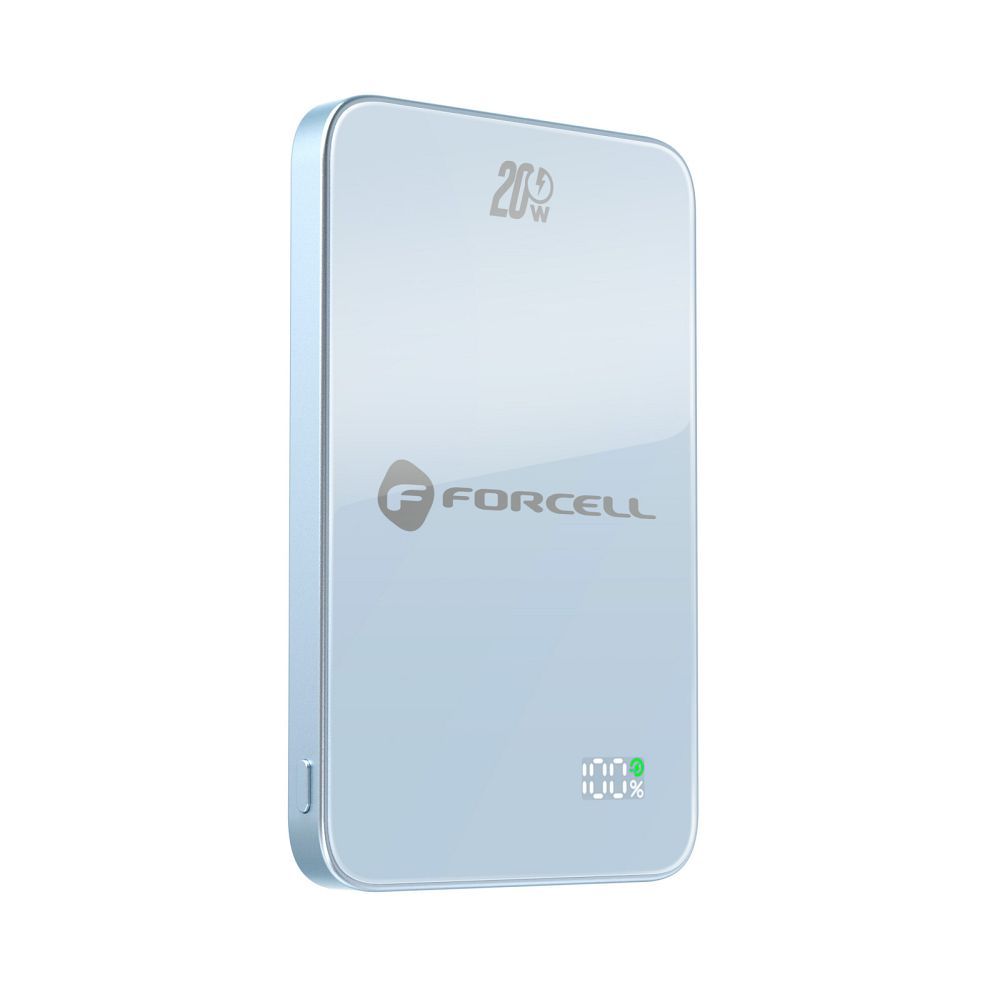 Powerbank zgodny z MagSafe Forcell F-Energy SuperSlim F5K8, 5000 mAh, 15W (jasnoniebieski)