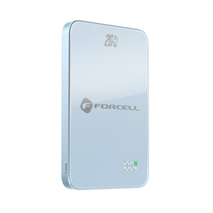 Powerbank zgodny z MagSafe Forcell F-Energy SuperSlim F5K8, 5000 mAh, 15W (jasnoniebieski)