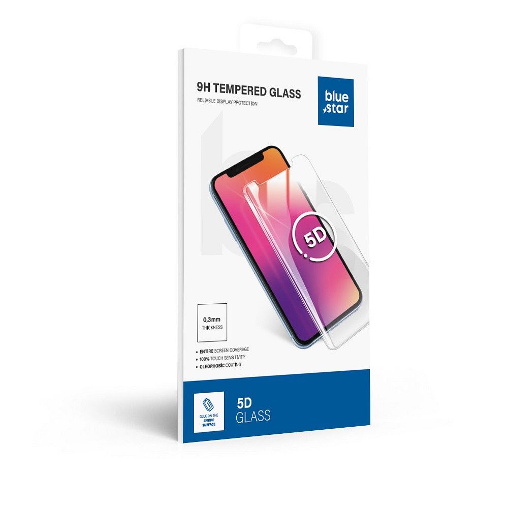 Szkło hartowane Blue Star 5D Full Glue do iPhone – czarna ramka – iPhone 15 Pro Max
