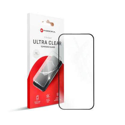 Szkło hartowane Forcell Ultra Clear Glass do iPhone – czarna ramka – iPhone 16 Pro / 17 / 17 Pro / 18 Pro