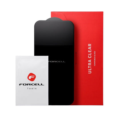 Szkło hartowane Forcell Ultra Clear Glass do iPhone – czarna ramka – iPhone 16 Pro / 17 / 17 Pro / 18 Pro