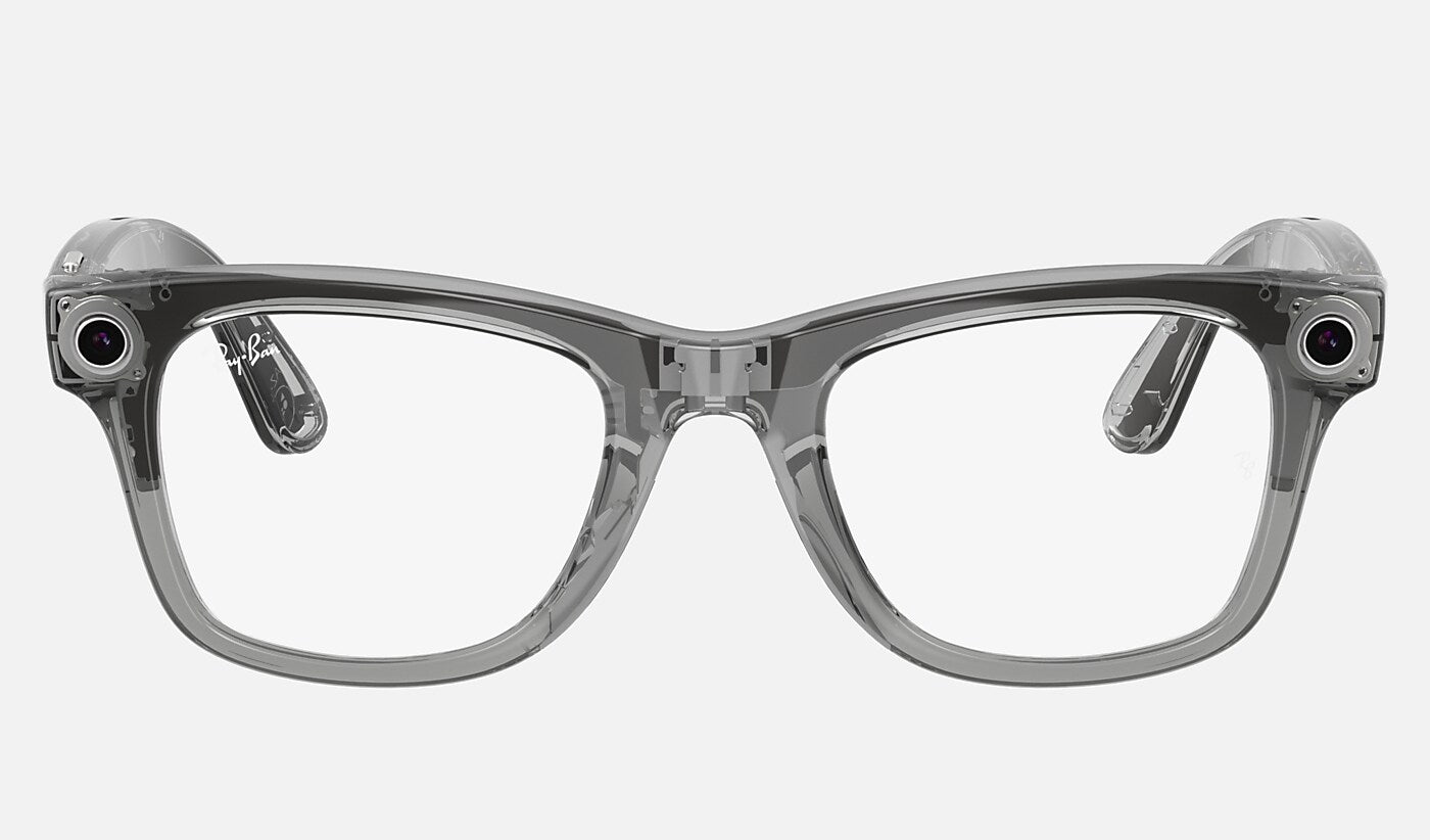 Ray-Ban Meta Wayfarer (Gen 2) — Shiny Transparent Grey / Transitions Sapphire — 50