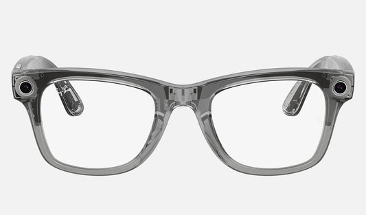 Ray-Ban Meta Wayfarer (Gen 2) — Shiny Transparent Grey / Transitions Sapphire — 50