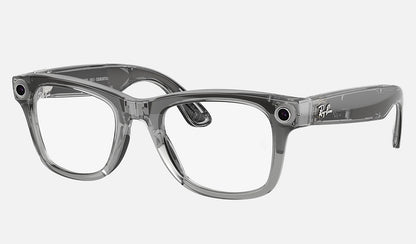 Ray-Ban Meta Wayfarer (Gen 2) — Shiny Transparent Grey / Transitions Sapphire — 50